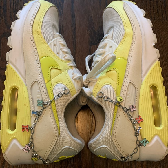 yellow nike air max 90 with charms